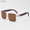 Wood Solglasögon för kvinnor mode polairzed träglasögon UV400 semi rimless solglasögon man solglasögon kommer med lådor case174o