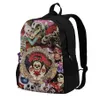 Rucksack Dance With Me Day Of The Dead Rucksäcke Mexikanische Traditionelle Große Einzigartige Polyester-Reise-Unisex-Taschen314W