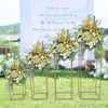 Vases 4 pièces support de fleur en métal accessoire colonne géométrique support de vase décor de fête de mariage support rectangulaire en or pour mariage 406080100 231208