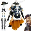 Costumi anime Gioco Genshin Impact Navia Costume cosplay Parrucca Abito uniforme Fontaine Spina Di Rosula Cappello Orecchini Guanti Collana Clorinde Party 231208