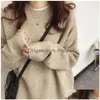 Suéter feminino suéter oversized feminino tarambola outono inverno macio caxemira outwear solto malha jumper robe pl femme hiver dhlak