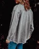 Damesjassen Dames Oversized Denim Jas Casual Blauw Lange mouw Overhemd met knopen Jean Jas Herfst Lente Shacket Met Zakken 231208