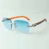 Direct's Endless Diamond Sonnenbrille 3524025 mit orangefarbenen Holzbügeln, Designerbrillengröße 18-135 mm215e