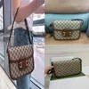 Luxe Horsebit zadeltas Designer Crossbody schoudertas Hoogwaardige mode lederen canvas handtas Mini-onderarmtas voor dames Verschillende gelegenheden en kledingstijlen