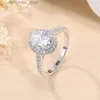 사이드 스톤과 함께 Halo Moissanite 약혼 반지를위한 925 Sterling Silver Certified Ring 1-2ct 타원형 컷 D 컬러 실험실 다이아몬드 밴드 보석 YQ231209