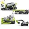 ブロックHuiqibao Toys Engineering TruckBulinging Blocks Crane Bulldozer Excavator Car City Construction Moc Bricks for Childsl231223