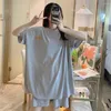 Women's Tracksuits Oversized Summer Short Sleeved Shorts Set Student Korean Version Cute Loose Women Home Clothing Pajamas Suit 2 Piece