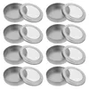 Opslagflessen Metalen blikken pot 10st ronde container Snoepkoekjeshouder Doorzichtig deksel Hervulbare mini-itemcontainers Sieraden Diversen Organizer