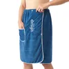 Towel Pool For Men Quick Dry Men's Bath Wrap With Secure Buckle Pocket Gym Spa Sauna Shower Absorbent Adjustable Body