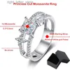 With Side Stones Smyoue 1ct Princess Cut Moissanite Wedding Ring for Women Bridal Sets White Gold Solid Silver Band Lab Diamond Luxury Jewelry YQ231209