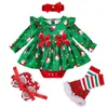 Zestawy odzieży Baby Christmas Sukienka dla dziewcząt maluch dzieci koronkowe ubrania urodzinowe mała dziewczynka księżniczka suknia imprezowa 024 miesiące vestidos 231208