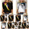 T-Shirt femme décontracté couleur changeante imprimé col rond manches longues livraison directe vêtements vêtements hauts t-shirts Dh9T2