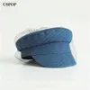 USPOP Brand Designer Fashion Autumn Winter Caps Women Mesh Yarn Newsboy Caps Flat Denim Caps AA2203043105