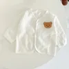 Rompers Summer Baby Muslin Odzież kreskówka Niedźwiedź niemowlę romper hat płaszcz miękki bawełny oddychający kombinezon dla chłopców dziewczęta 03 lata 231208