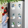 Vägg klistermärken klistermärke julfest dekorationer vägg klistermärken snögubbe magneter kylskåp bil dörr 231208