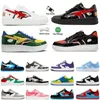 Top aaa+Quality Women Mens Shark Designer Shoes Bapesstas Sneakers A Bathing Ape SK8 Sta Patent Leather Grey Pink Foam Green Red White Black Low Panda Runners Trainers