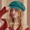 Baretten Dames Wollen Caps Baret Effen Kleur Winter Warm Vintage Engelse Hoeden Unisex Casual Verstelbaar Blauw Zuivere Wol Retro Sboy Hoed 231208