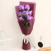 Decorative Flowers Carnation Bouquet Artificial Hand Holding Soap Flower Mini Creative Valentine Day Gift Wedding Teachers' Party Home Decor