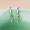 Dangle Earrings 925 Sterling Silver Trendy Women Drop 8-13mm Bead Pearl Semi Mount Light Luxury Elegant Minority Style