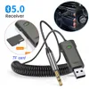 Ny Bluetooth 5.3 Audio Adapter trådlös bil Aux Bluetooth -mottagare USB till 3,5 mm Jack TF -korthandsfri Adapdator för bilhögtalare
