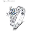 Med sidor Stones Butterflykiss 925 Sterling Silver Rings Paris Tower Shape Moissanite Diamond Personlighet bröllopsring Fina smycken YQ231209