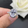 With Side Stones 2 Moissanite Rings Oval Cut Diamond Engagement Ring Sterling Silver Solid Wedding Band Rings Bridal Jewelry Include Box YQ231209