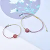 Cavigliere Cristallo naturale fragola Pace Fibbia Bracciale Cavigliera Femminile Anello nazionale Ornamenti Regalo amico Personalità semplice 231208