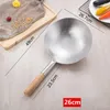 Cuillères Gadget de cuisine en acier inoxydable cuisson épaisse grande louche en bois/poignée sans revêtement antiadhésif Chef Wok grande cuillère à soupe Kitc