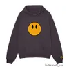 Erkeklerin eşofmanları çizmek kapüşonlu pamuk astar gülümseme yüzü basit hoodies erkek sweatshirts nedensel sıcak düz çekir