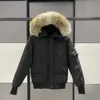 Män pilot down jacka real wolf päls huva canvas parkas brev lapp blixtlåsfickor varmt tjockt utkläder designer wom a w grossist 2 bitar 10% dicount c