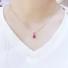 Colife Jewelry Ruby Pendant for Daily Wear 5mmx7mm 등급 자연 루비 실버 펜던트 925 사무실 여성을위한 실버 루비 보석