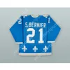 Custom 1977-78 WHA SERGE BERNIER 21 QUEBEC NORDIQUES BLUE HOCKEY JERSEY NEW Top Stitched S-M-L-XL-XXL-3XL-4XL-5XL-6XL