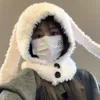 Beanie/Skull Caps Y2K Style Cute Plush Long Ear Rabbit Hat for Women Warm and Ear-Protecting Balaclava Hat Autumn Winter Beanie Cap 231208