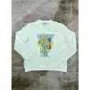 Casablanca Casual Designer Sweater luźne długie rękawowe okrągłe szyi bluzy Strase Fish Białe sweter Casablanc Sportsshirts