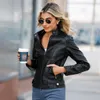 Cross-border European size women's leather jacket women's slim jacket thin spring and autumn jacket women's biker clothes plus size stand-up collar leather jacket