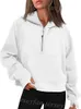 Women Hoodies Half Zipper Short Style Velvet Hooded Sweater Size S-XL 25619