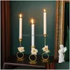 Castiçais de vela titulares de mesa de jantar titular ouro decoração do quarto metal castiçais de natal luxo decoração de vida velas weddin dhtls