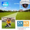 Dome Cameras 5MP WiFi Dome PTZ Camera 5x Optical Zoom IP Camera Humanoid Tracking Two-Way Talk Wireless Home Security Surveillance Cameras 231208