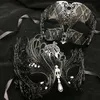 Party Masks Black Silver White Gold Diamond Metal Par Lovers Masquerade Mask Set Men Women Swan Phantom Halloween Wedding Party238Q