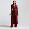 Women's Two Piece Pant's Long Suit 2Pieces JacketPants Slim Fit Short Sets 1 Button High Street Luxury Womens Clothing Pant Set tailleur femm 231208