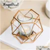 Castiçais Magideal 8 Pcs Design Geométrico Fio de Ferro Hexágono Tealight Castiçais Castiçais Weddding Feriados Decoração de Natal Dhcdi