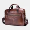 Borse per uomo valigetta vera elaborazione in pelle Laptop S Business Travel Messenger Crossbody Tote Pocket 210907318M