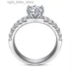 Com pedras laterais 1 moissanite 925 anel de prata esterlina nova moda para mulheres alianças de casamento de noivado yq231209