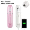 Ansiktsvårdsenheter 2in1 Portable Mini Nano Mist Steamer Skin Test Deep Hydrating Spray Sprayer USB Body Nebulizer Tool 231208