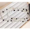 Cute Pearl Letter Sweater Chain Necklace Fashion Double Layer Pearl Long Necklace with Stamp