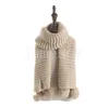 kids scarf Solid color Acrylic knitted pompom children scarf for winter DF330