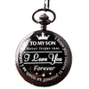 To My Daughter...I Love You Forever Birthday/Graduation Gifts Retro Quartz Pocket Watch Necklace Pendant Fob Chain Pocket Clock