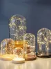 Vasi Cupola in vetro Base in legno Contenitore da tavolo Display Copertura in vetro Ornamenti di fiori secchi Campana di polvere artigianale Terrario Vaso paesaggistico 231208