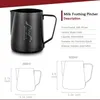 Milk Frother Jug Stainless Steel Not Stick Coating Black Pitcher And Art Deco 350ml 600ml No Scale 210309285V