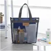 Storage Bags Travel Beach Organization Bag Closet Organizer Clothing Portable Outdoor Wash Swimming Mesh Drop Delivery Home Garden Hou Otjkt